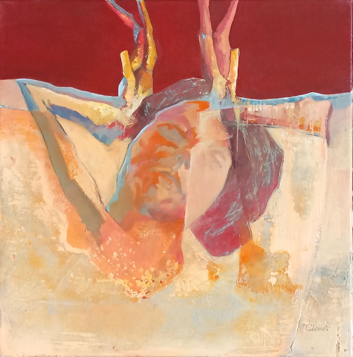 Portrait aux mains levées