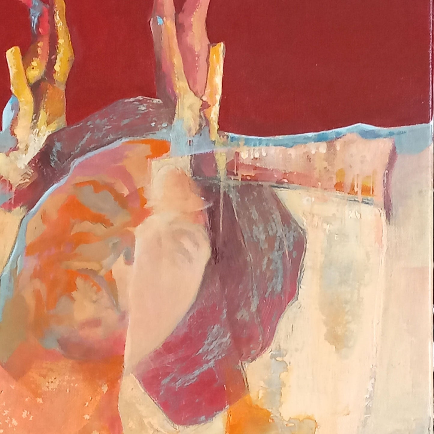 Portrait aux mains levées